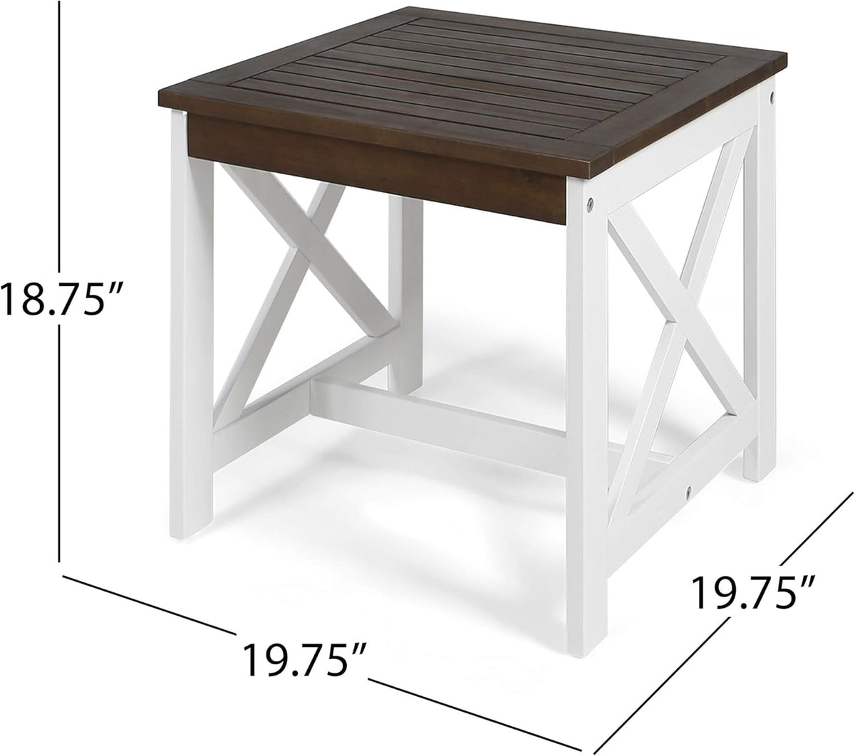 Acacia Wood End Table, Dark Brown Finish G159615