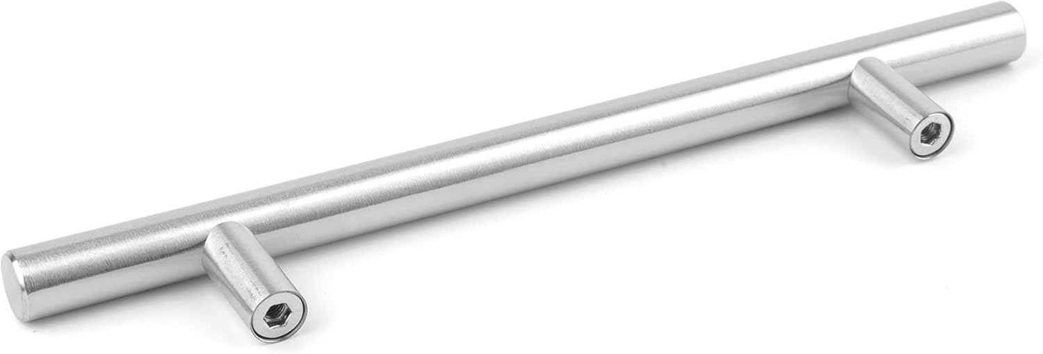 30 Pack Satin Nickel Cabinet Pulls, 7.8 Inch Overall Length, 5 Inch Hole Center X56730