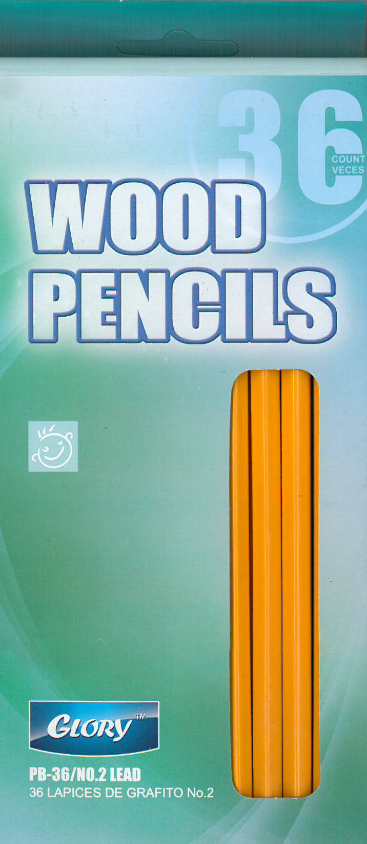 36ct. #2 Wood Pencils, Unsharpened, Case Pack of 48 P870