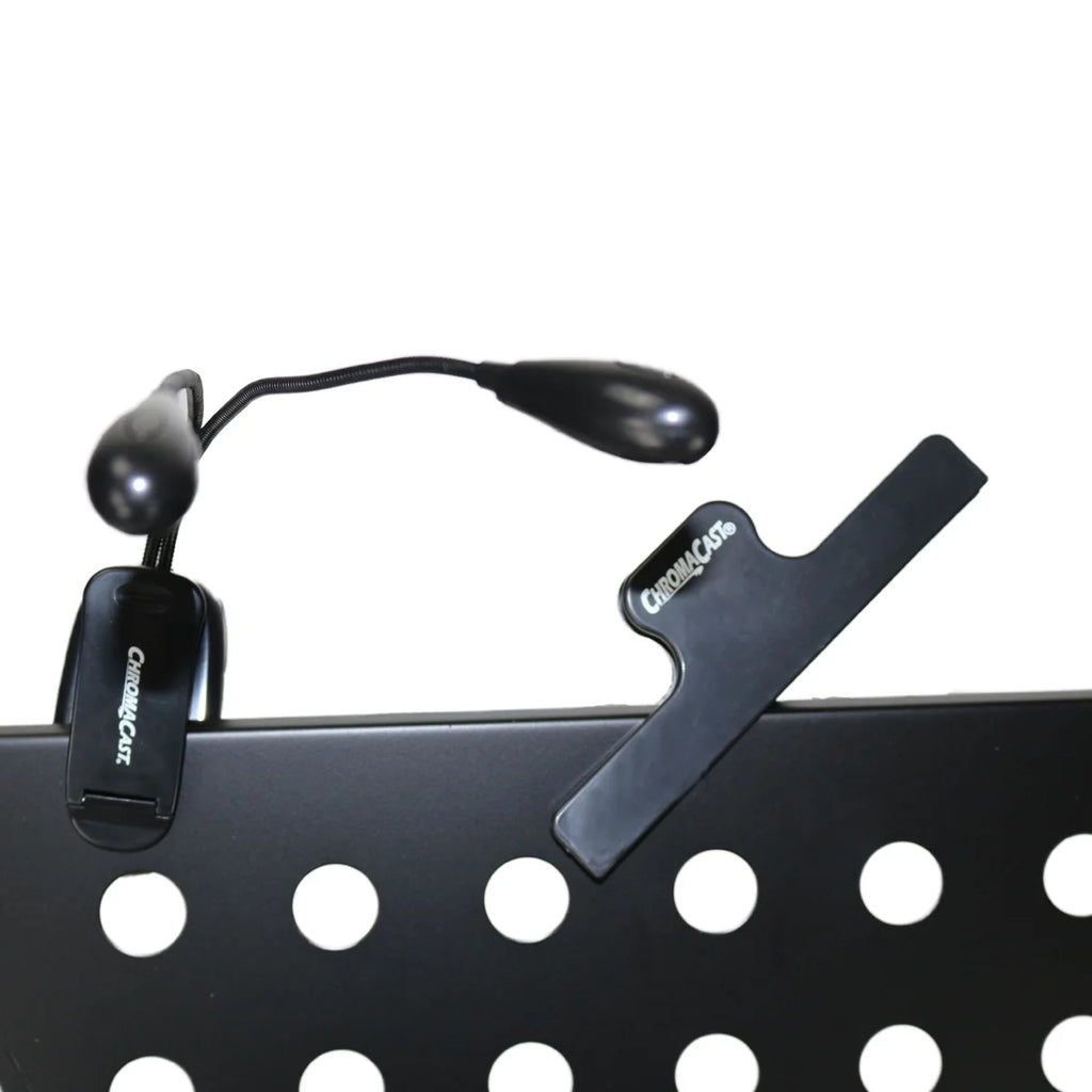 Metal Music Stand with Carry Bag, Sheet Clip and Clip On Light L83491