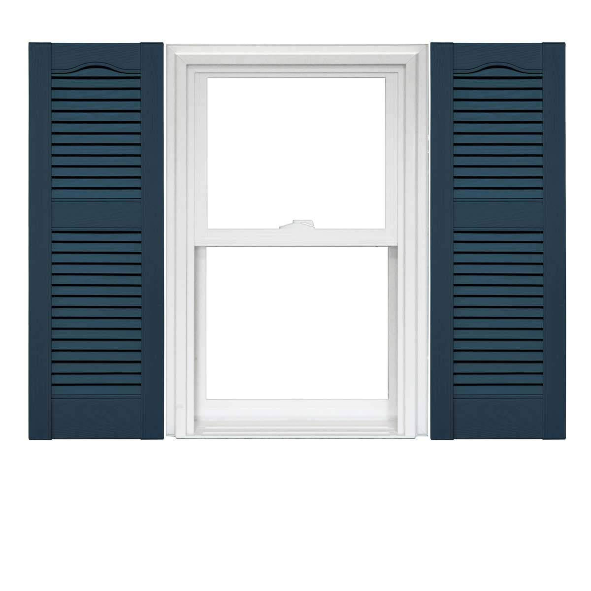 Open Louver Vinyl Shutters 1 Pair 14.5 x 60 Classic Blue Y849205
