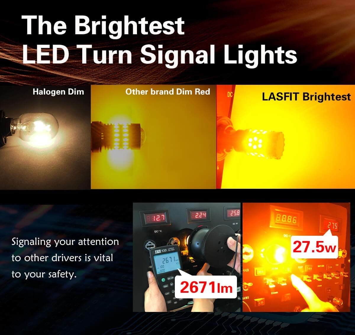Amber LED Turn Signal Light Bulb (Pack of 2) J256355