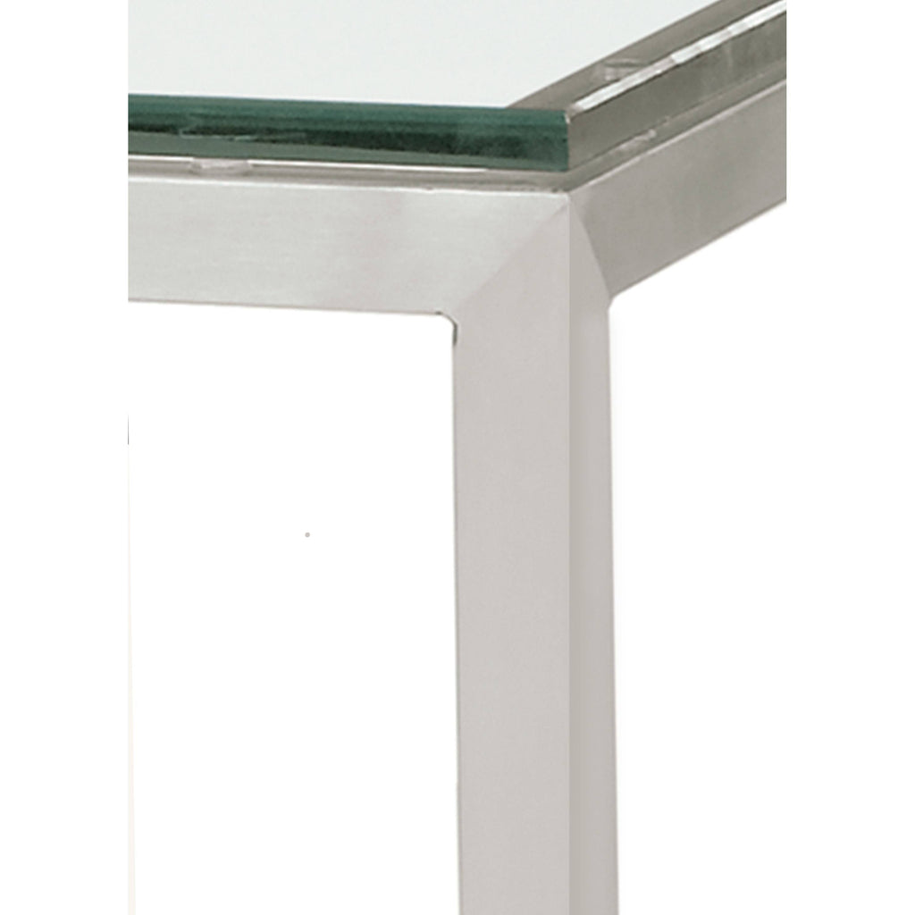 Smoke Tempered Glass Top Bar Table with Silver Base D25533