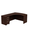 Mocha Cherry L-Shaped Executive Desk L46473
