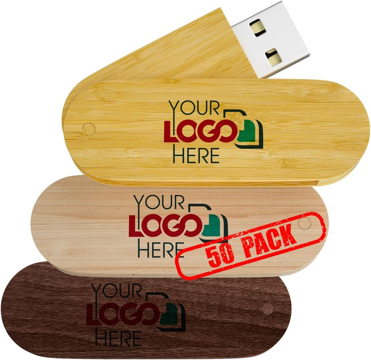 128MB Wooden USB 2.0 Flash Drive 100 Pack G757