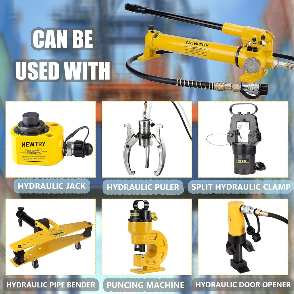 50 ton Low Profile Hydraulic Ram Jack with Hand Pump V365237