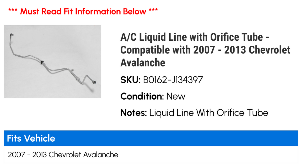 A/C Liquid Line with Orifice Tube R601