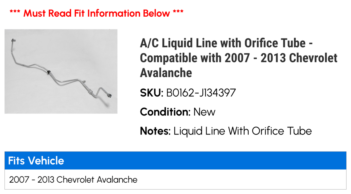 A/C Liquid Line with Orifice Tube R601