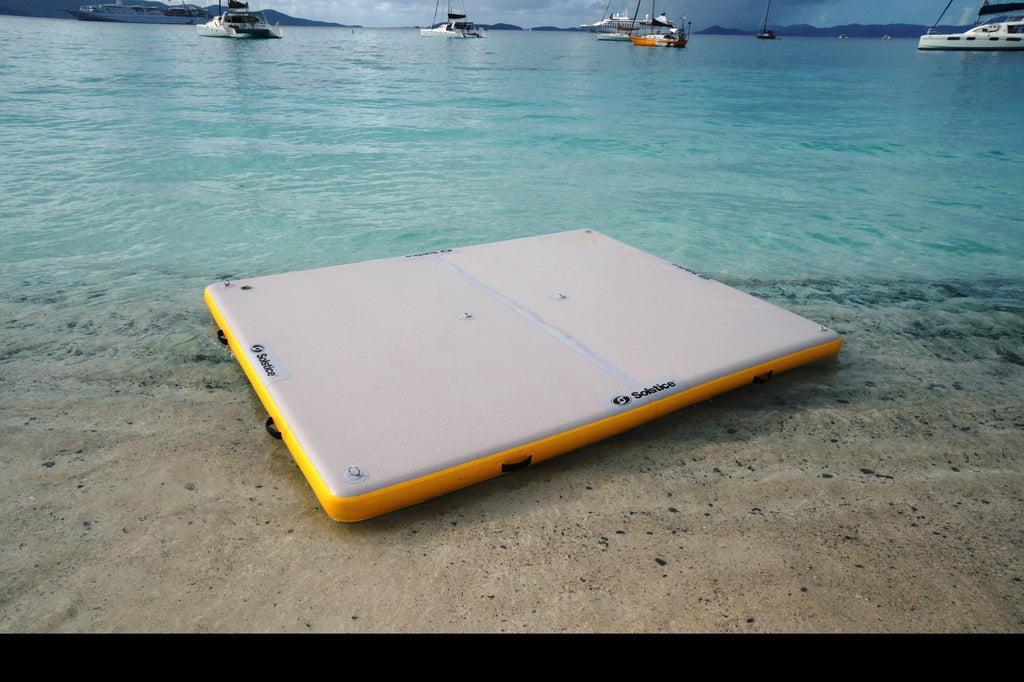 Inflatable White and Yellow Lake Dock S62787