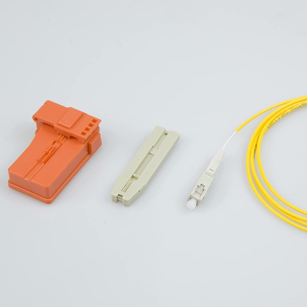 20pcs SC APC Fiber Optic Quick Connector with Matched Tools Fiber Reusable Connectors Single Mode SM 9/125 Mechanical Fast Connectors Adapter Pack of 2 K766647