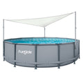 White Triangular Above Ground Swimming Pool Canopy B327