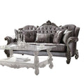 Velvet Antique Platinum Poly Resin Sofa with 5 Pillows H228