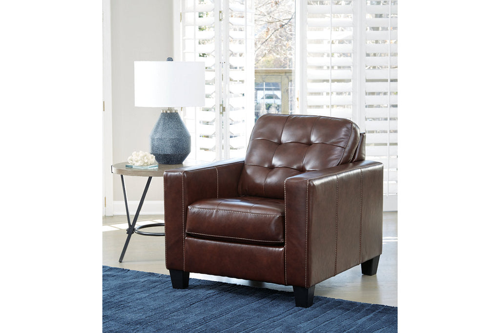 Walnut Leather Accent Chair T421
