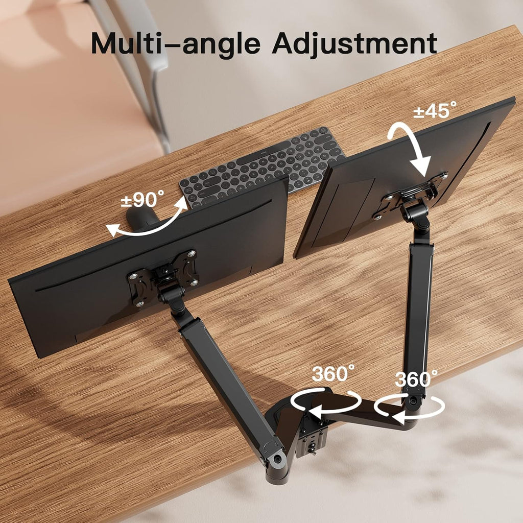 Dual Monitor Stand for 13-30 inch Screens up to 17.6lbs, VESA 75x75mm-100x100mm, Pack of 2 K601