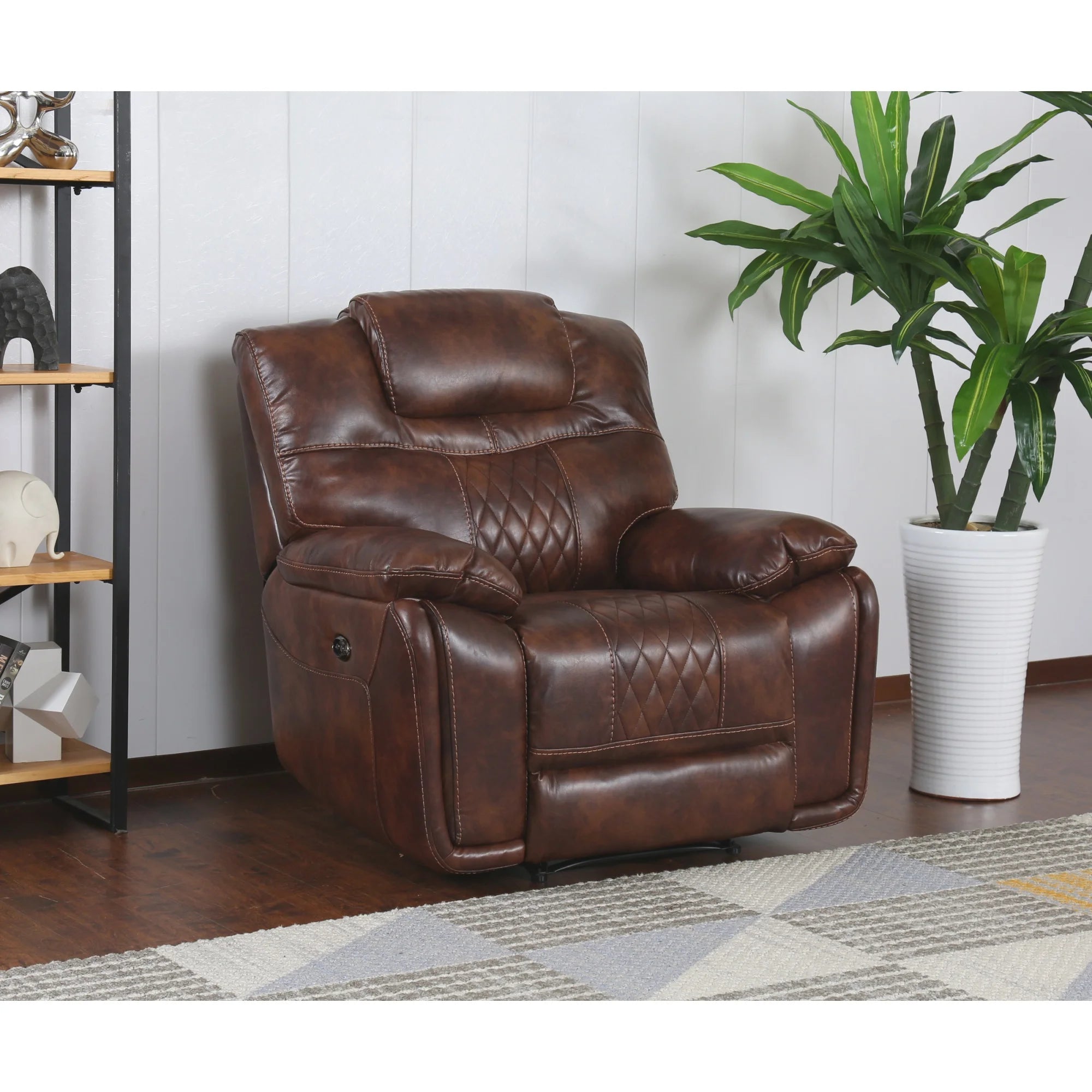 Brown Faux Leather Recliner K451126