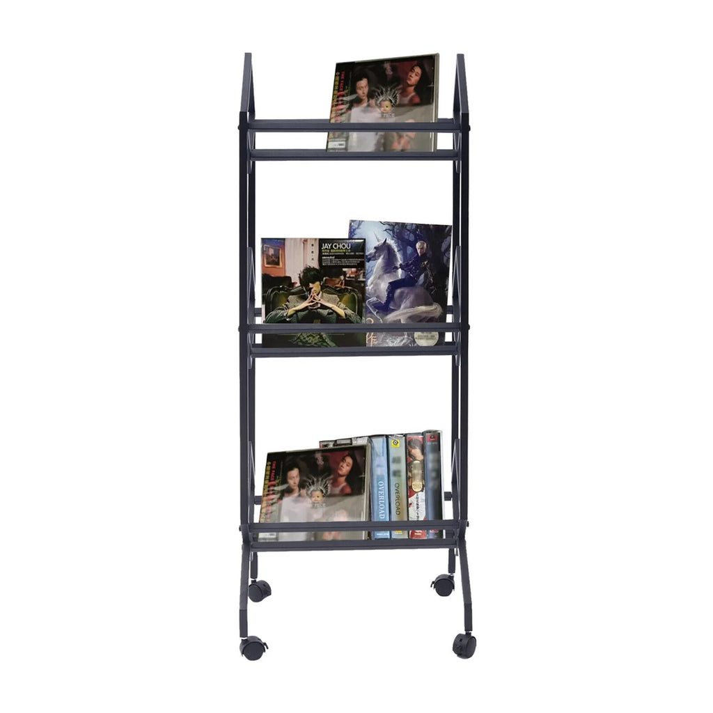 3-Tier Vinyl Record Storage Rack Mobile CD & Record Holder Shelf R307