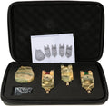 Wireless LED Fishing Bite Alarm Set with Case, 3/4 Alarms + 1 Receiver, Pack of 2 E635