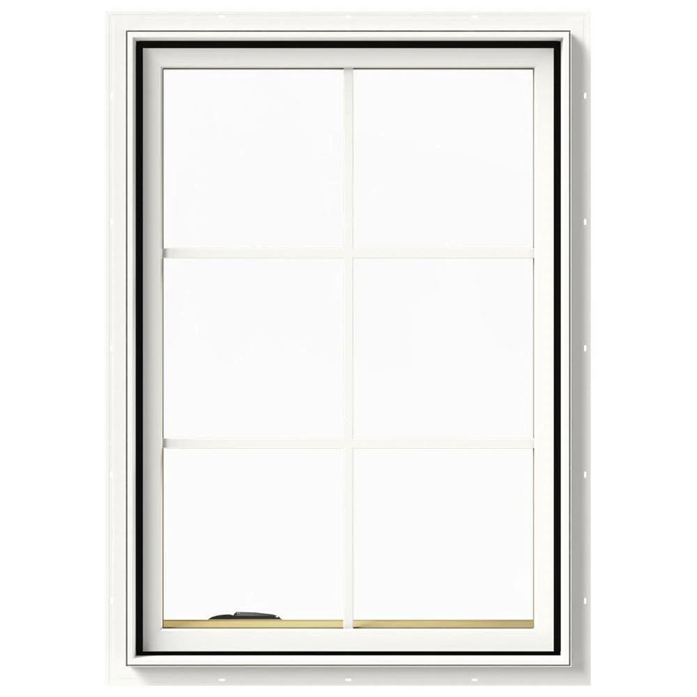 White Painted Clad Wood Left-Handed Casement Window with Colonial Grids I95210