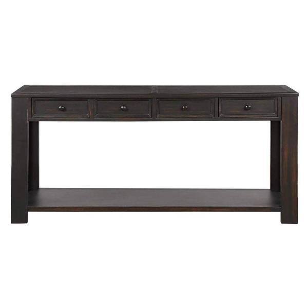Black Grange Regency Console Table with 4-Drawer Q59372