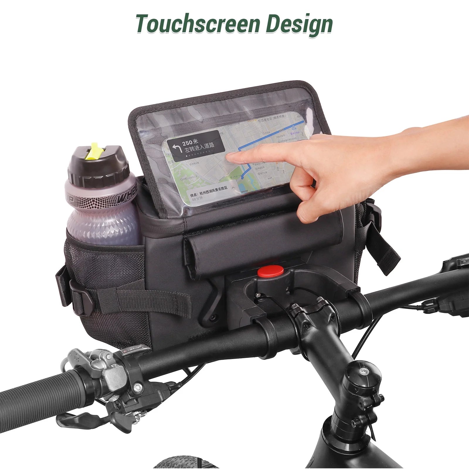 Bike Handlebar Bag with Foldable Touchscreen Phone Holder F21264