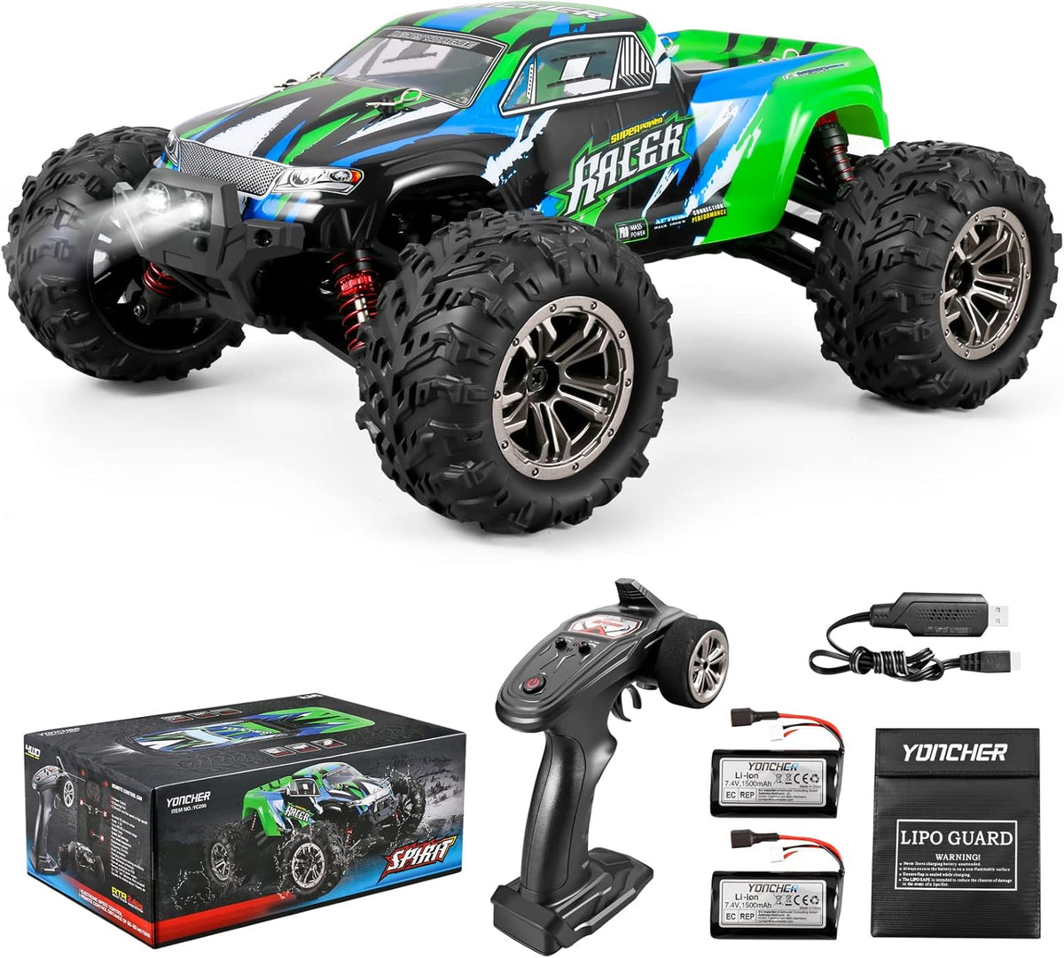 RC Cars 4WD Offroad Waterproof with 2 Batteries P108