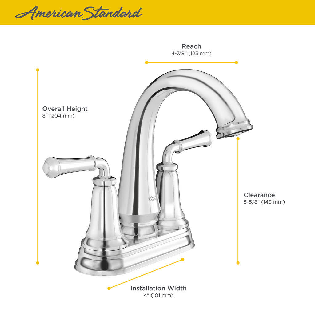 Polished Chrome Centerset Bathroom Faucet with Pop-Up Drain N6140