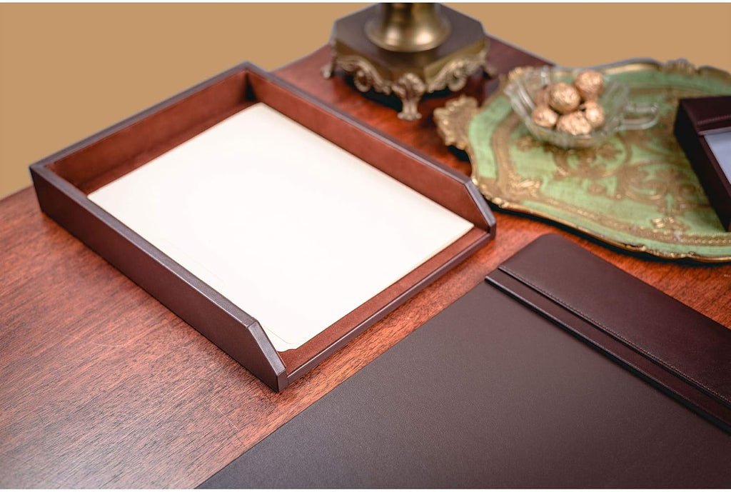 Chocolate Brown Leather Letter Tray Pack of 2 M49844