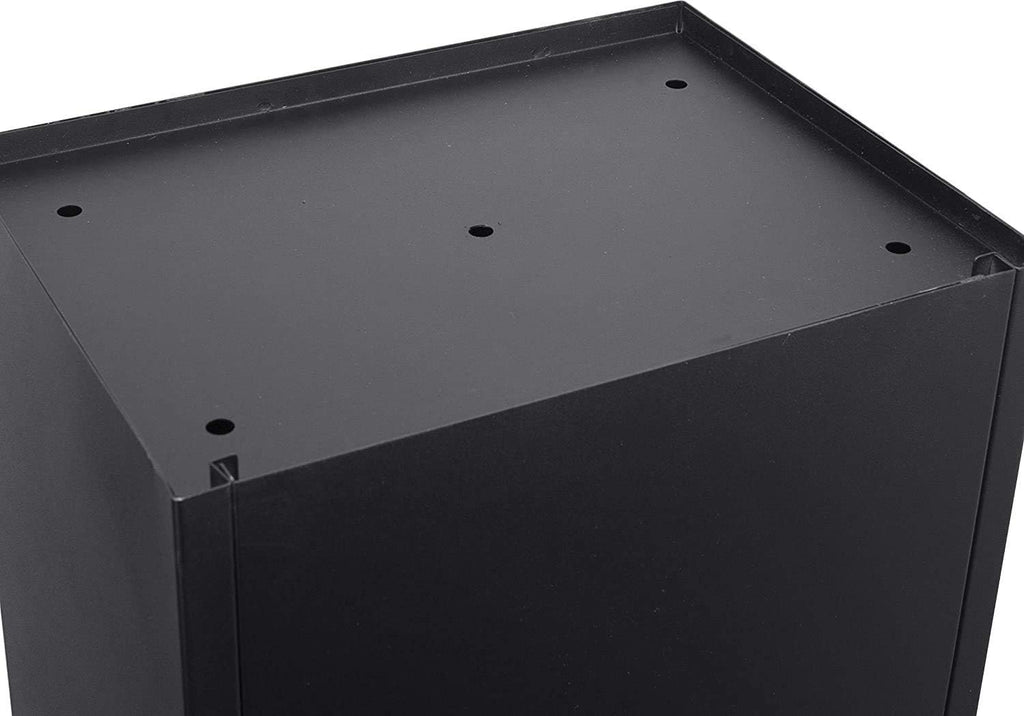 Black Steel Freestanding Parcel Drop Mail Box with Locking Letterbox Z561572