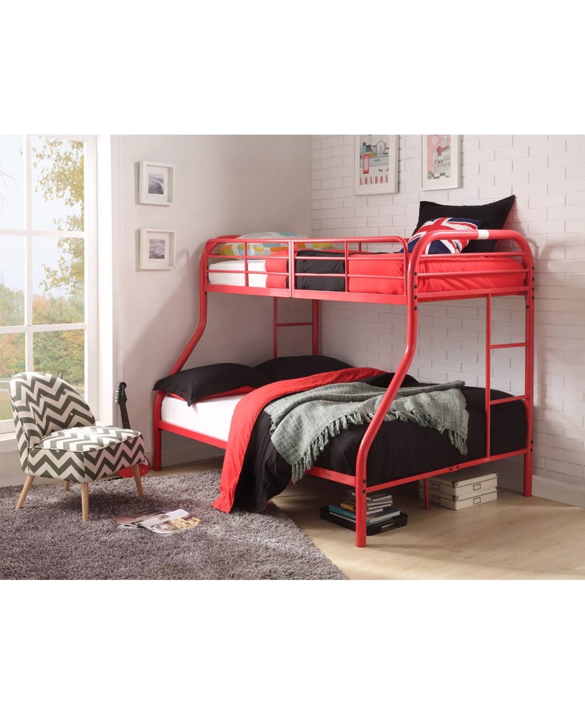 Black Twin/Full Bunk Bed S97686