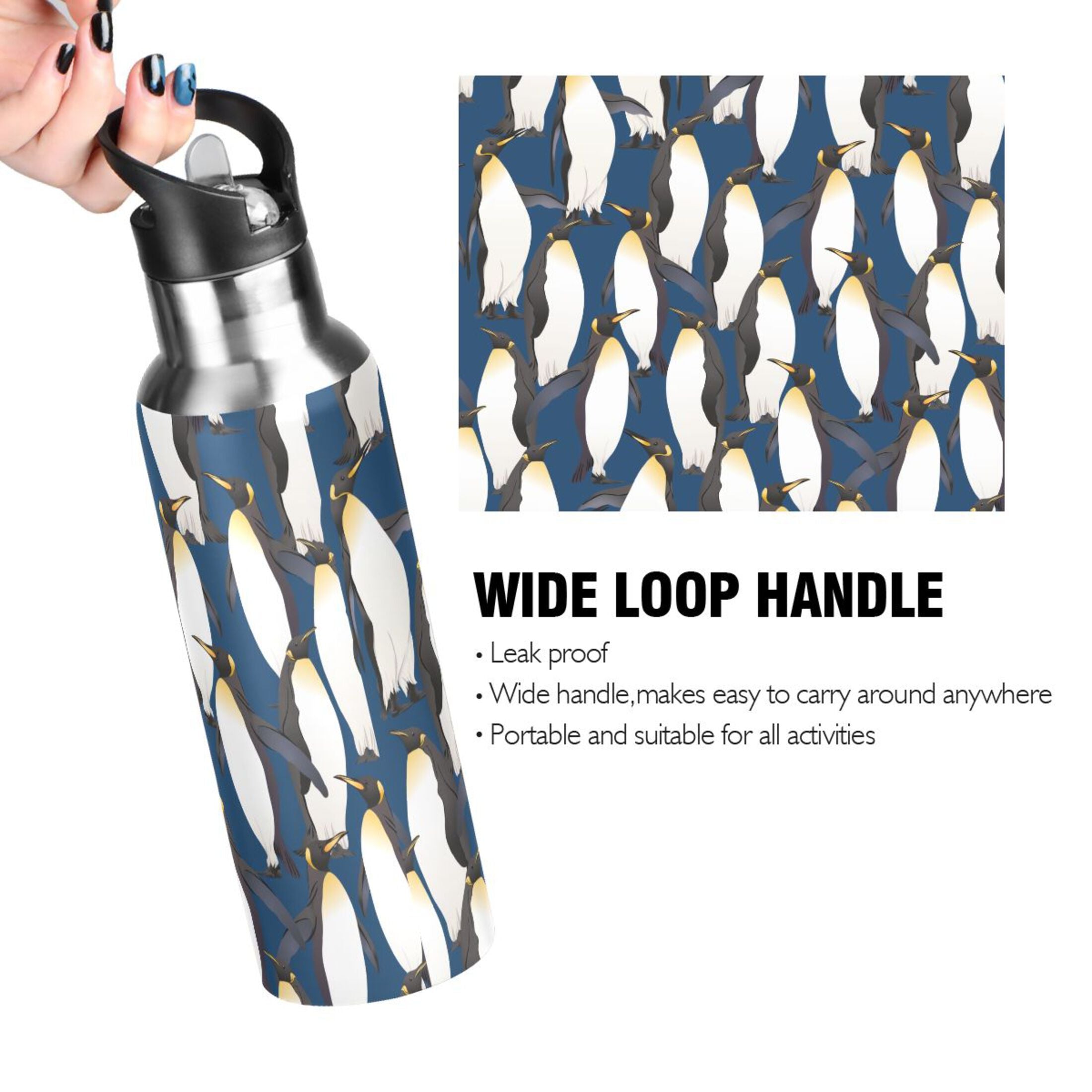 Stainless Steel Insulated Water Bottle with Straw Lid I832