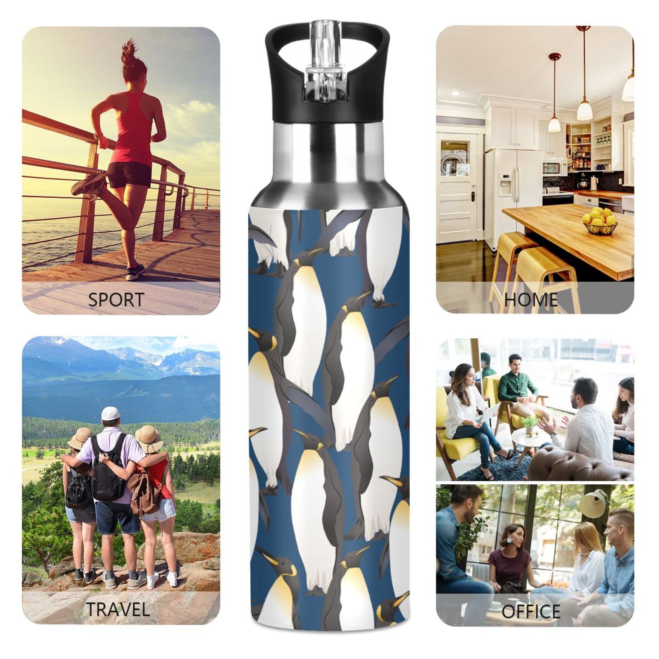 Stainless Steel Insulated Water Bottle with Straw Lid I832