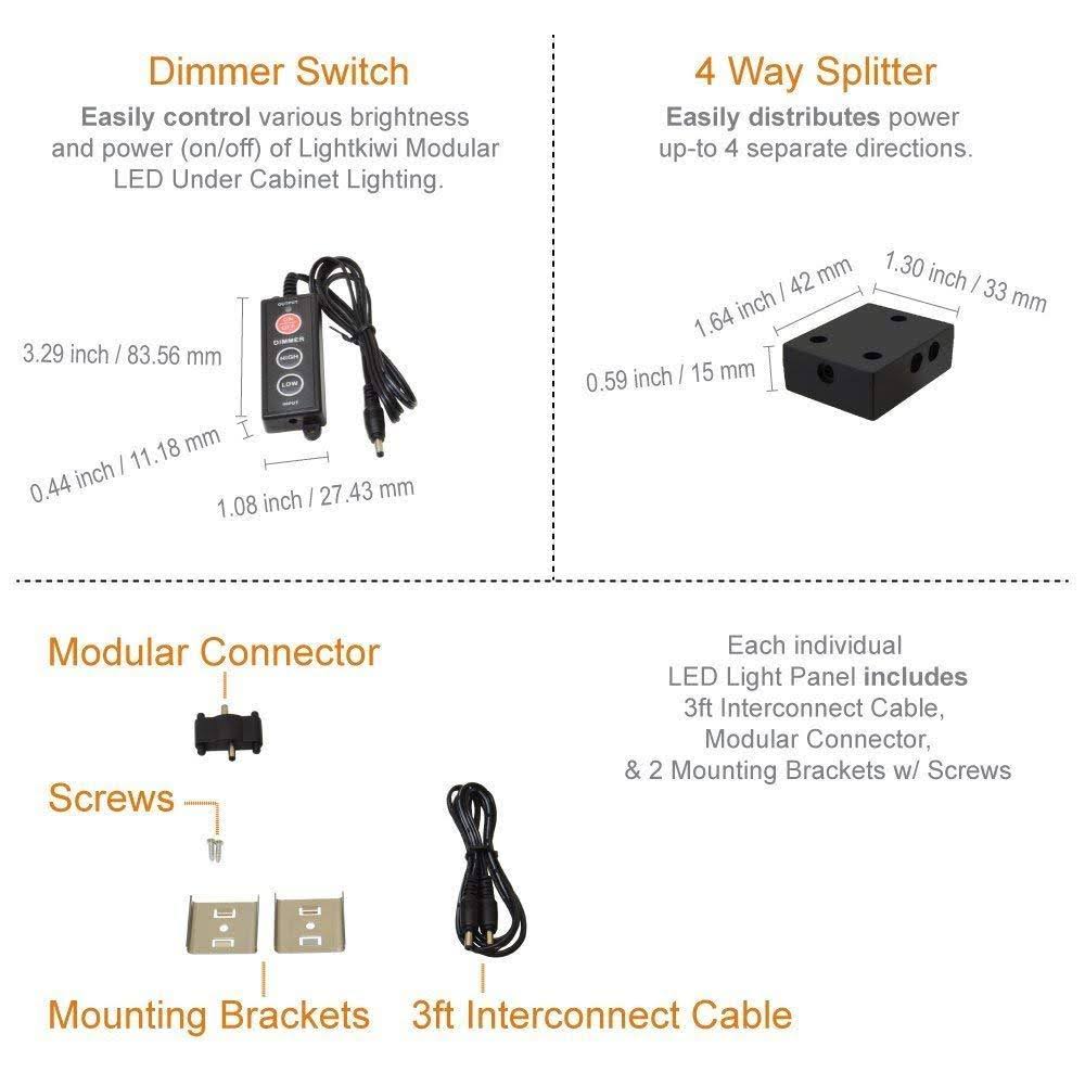 Dimmable LED Under Cabinet Lighting 4 Panel Kit, 12 Inches Each, Warm P378667