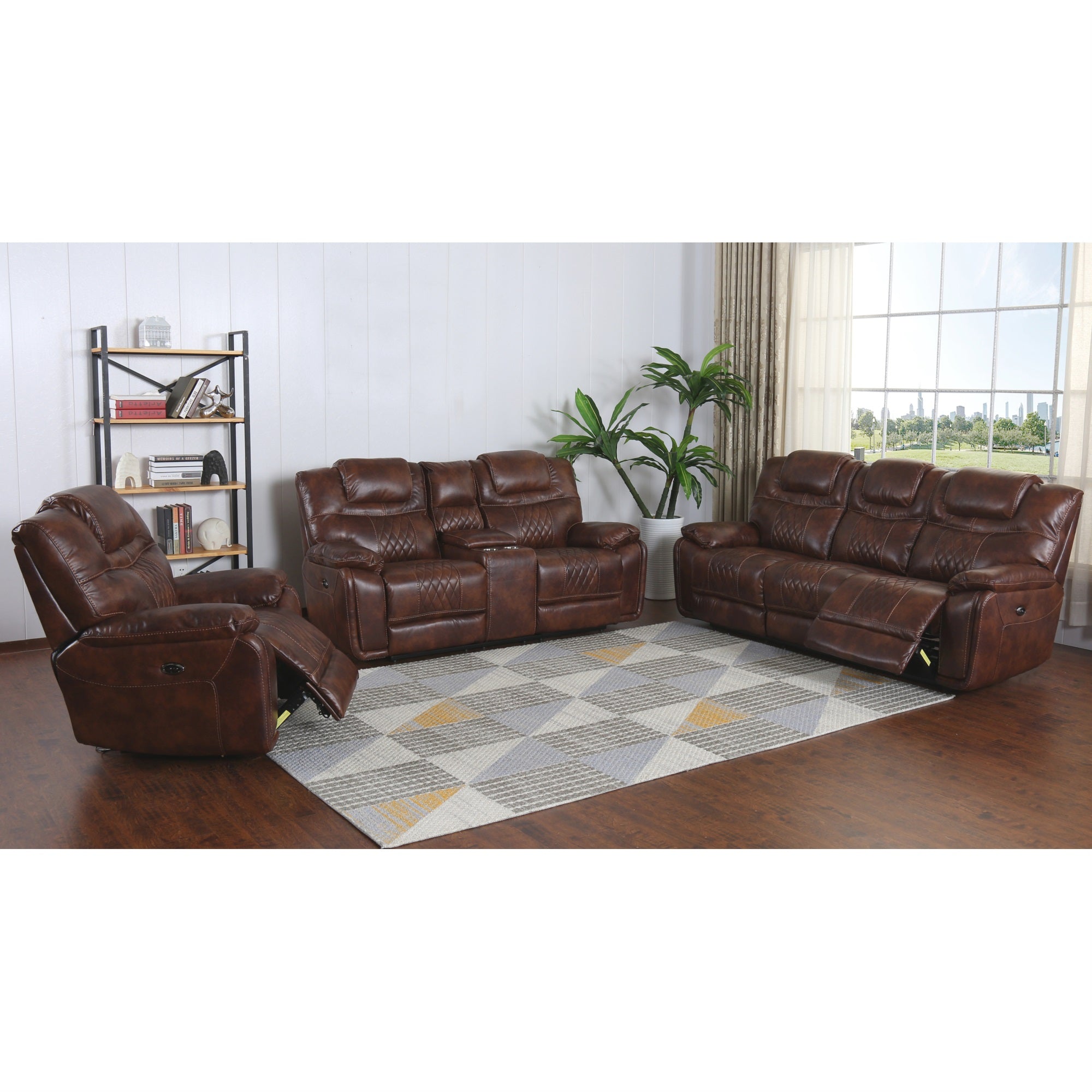 Brown Faux Leather Recliner K451126