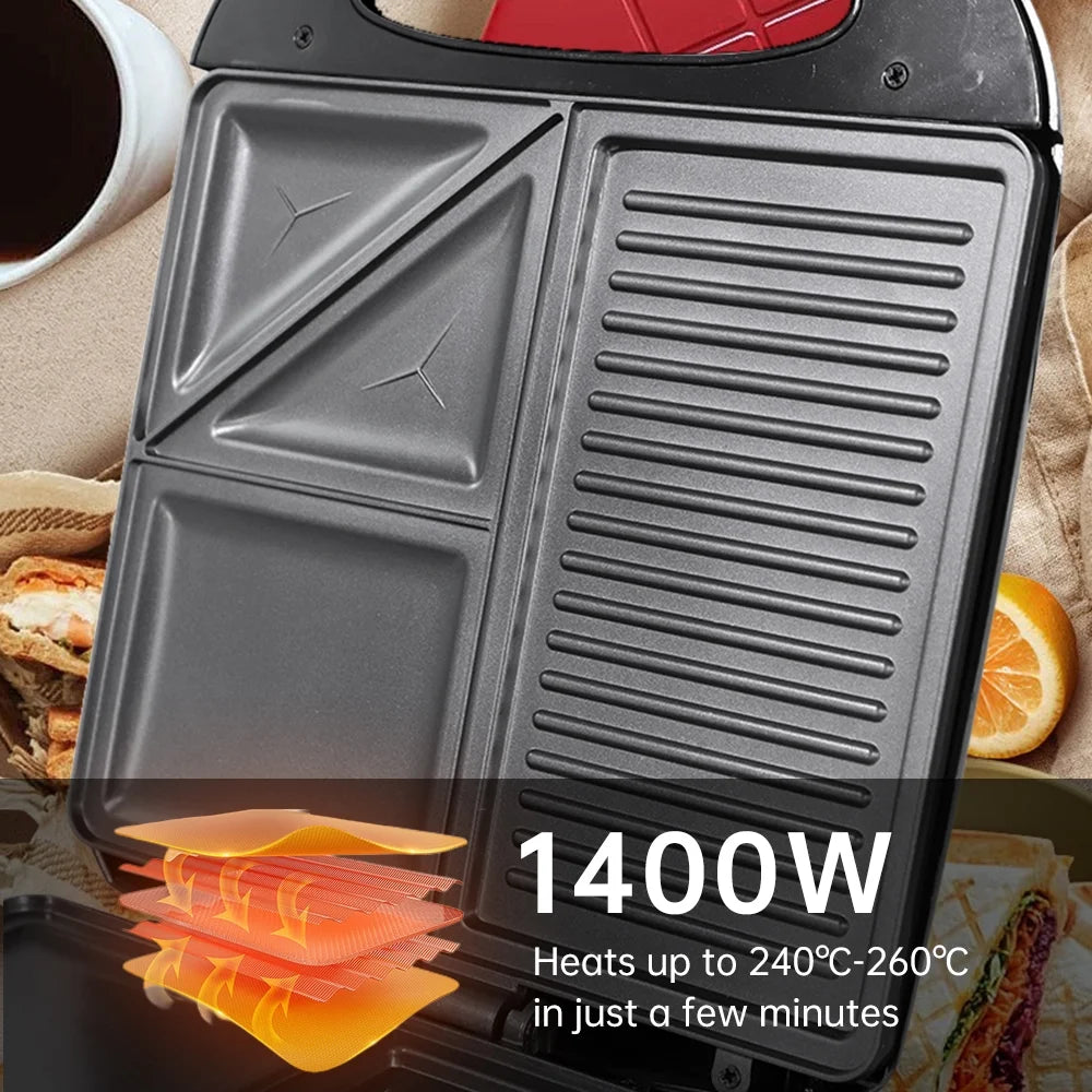 1400W Non-Stick 3in1 Electric Grill Machine Y201225