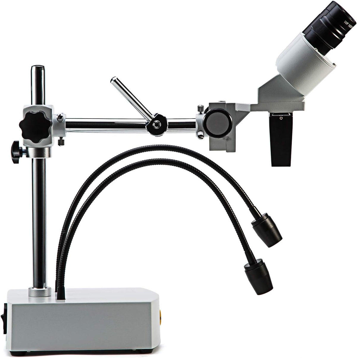 Professional Dissecting Binocular Stereo Microscope, WF10x WF20x Eyepieces, 10X 20X Magnification, 1X Objective, LED Lighting, Boom-Arm Stand K453948