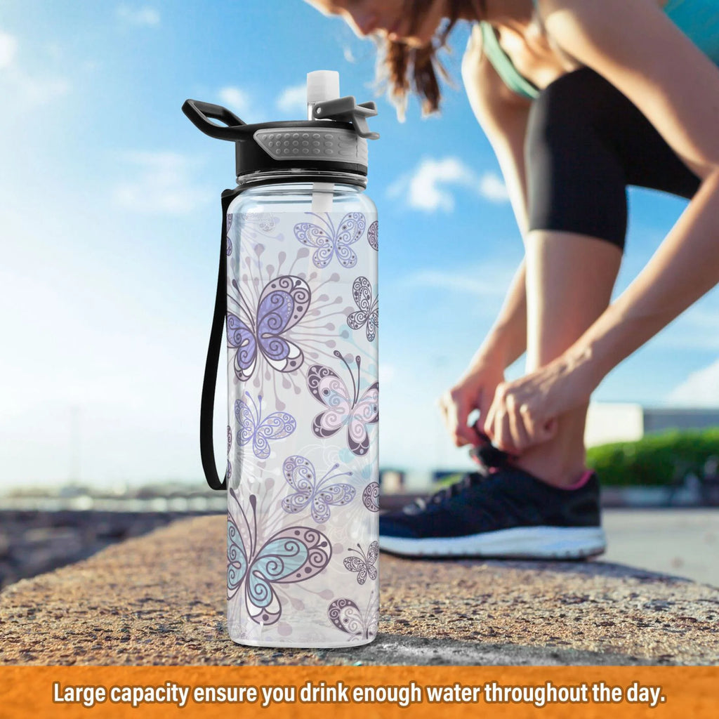 32oz Leakproof Tritan Sports Water Bottle with Straw E9871