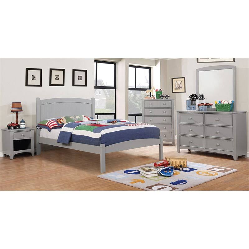 Gray Solid Wood 5-Drawer Chest V964325