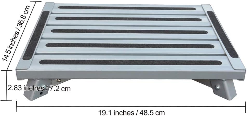 Aluminum Folding Step Stool with Reflective Stripes Non-Slip Rubber Feet H597