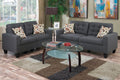 Blue Grey Linen-Like Fabric Sofa and Loveseat Set U632