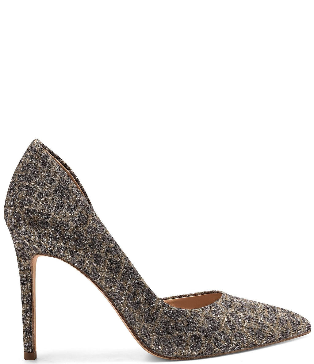 Metallic Leopard Print Pumps W232449