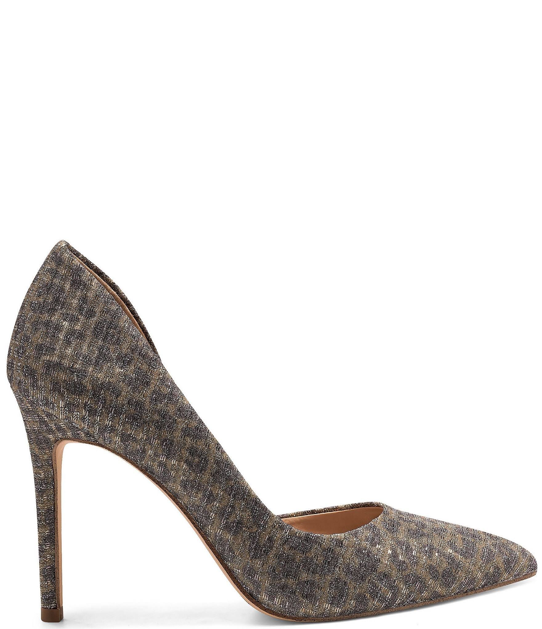Metallic Leopard Print Pumps W232449