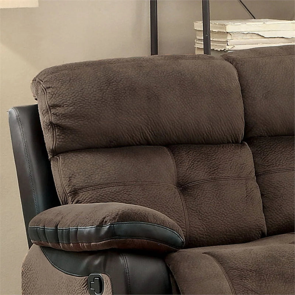 Faux Leather 2-Piece Sofa Set in Brown and Black Y514515
