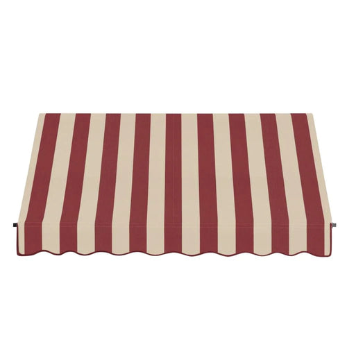 10.375 ft Acrylic Fabric Fixed Awning, Burgundy/Tan Stripe N97832