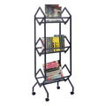 3-Tier Vinyl Record Storage Rack Mobile CD & Record Holder Shelf R307
