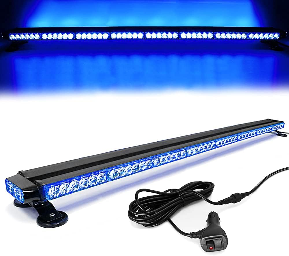 Blue 38" 78 LED Strobe Light Bar with Magnetic Base U6270