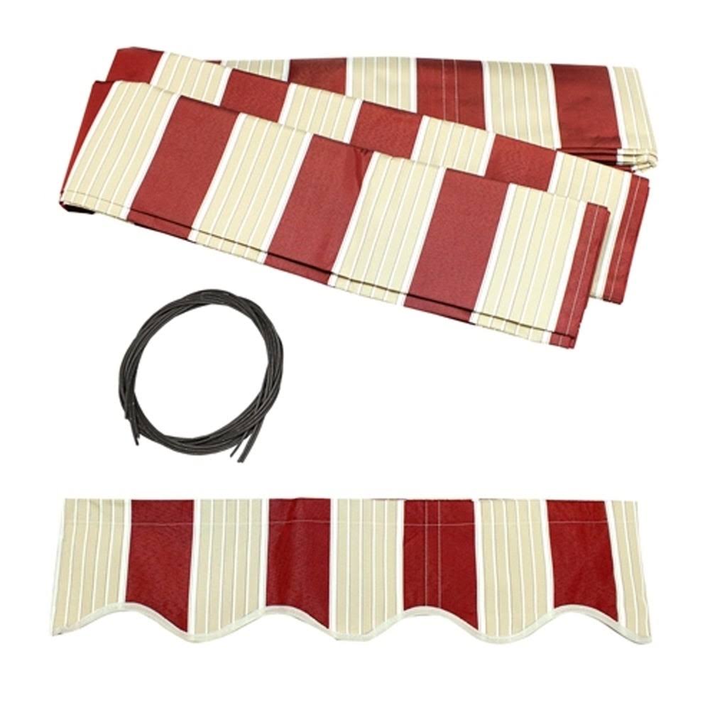 Black Frame Motorized Retractable Patio Canopy Awning 20x10 Multi Red G38316