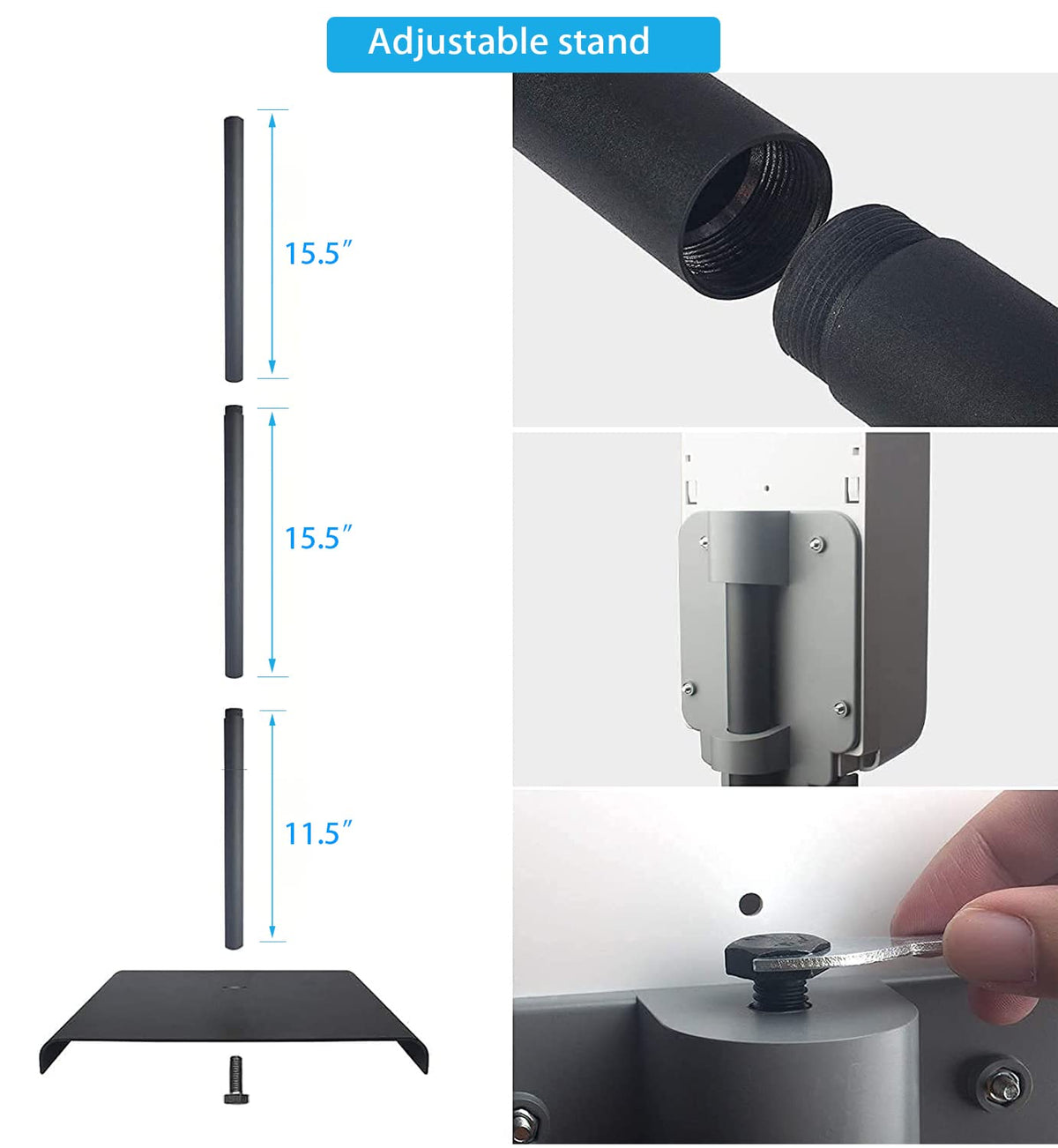1200ml 3 in 1 Automatic Touchless Soap Dispenser Floor Stand with Drip Catcher and Adjustable Stand U17729