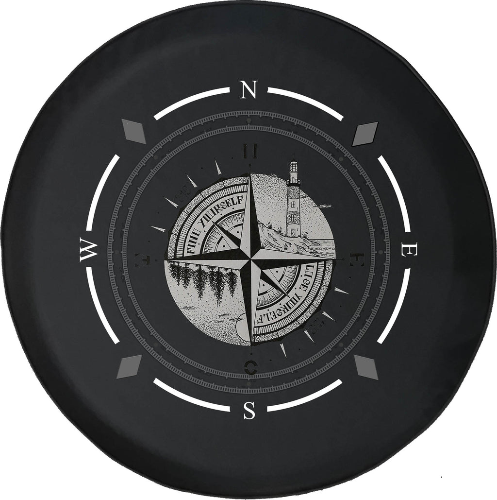 Spare Tire Cover Compass Sun Moon Compass Lighthouse Woods Wheel Covers Y178
