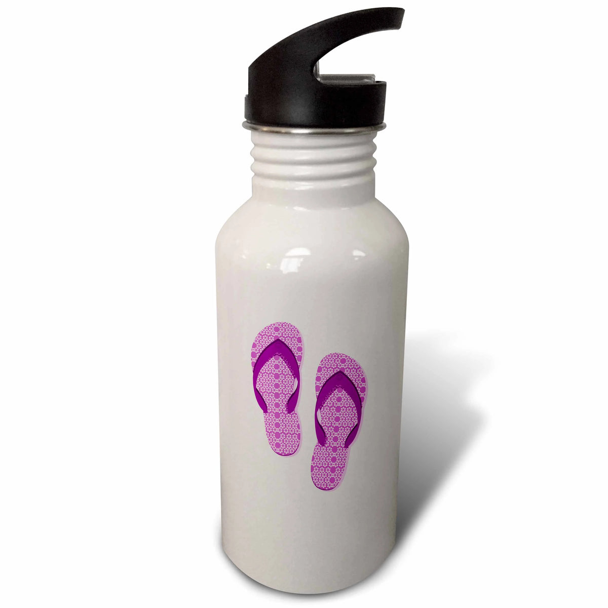Purple Flowered Flip Flop Shoe 21 oz Sports Water Bottle O948984