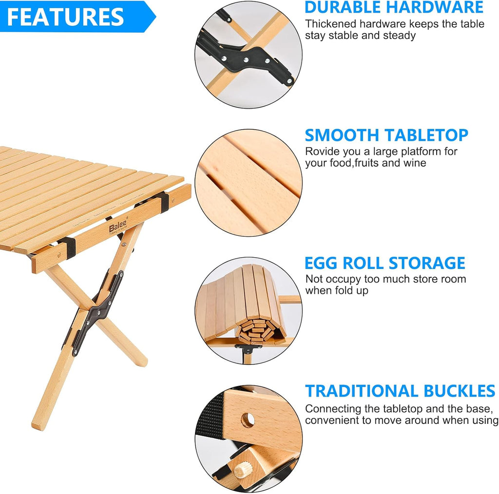 Foldable Wooden Picnic Table with Carry Bag T6182